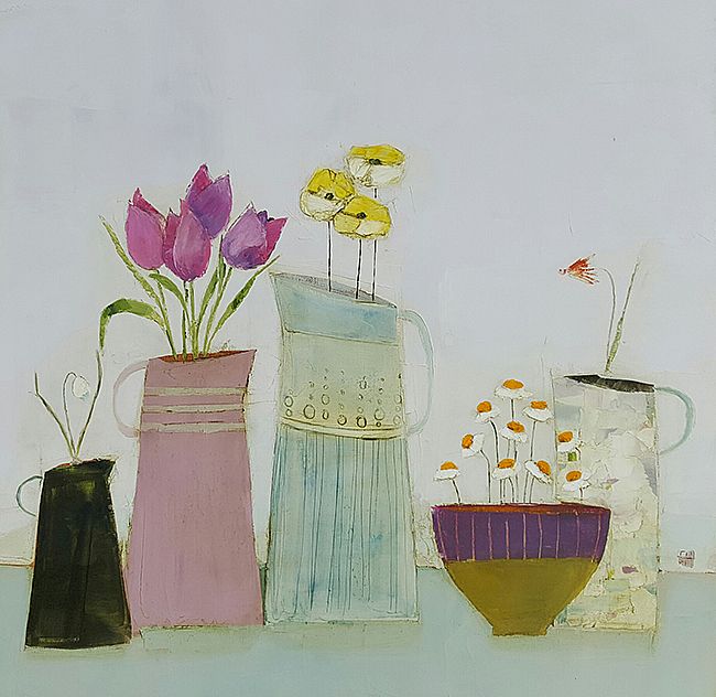 Eithne  Roberts - Four jugs and daisy bowl